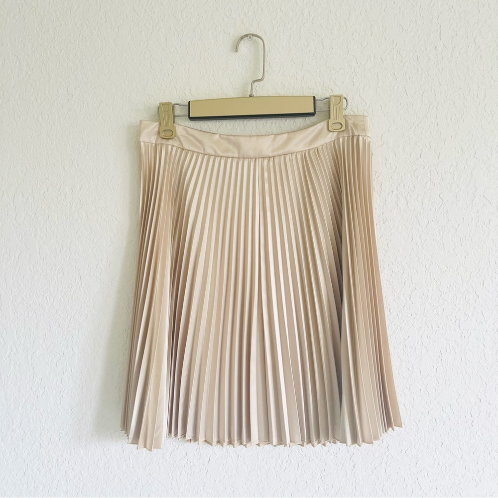Forever 21 Vintage Silky Champagne Pleated Skirt
